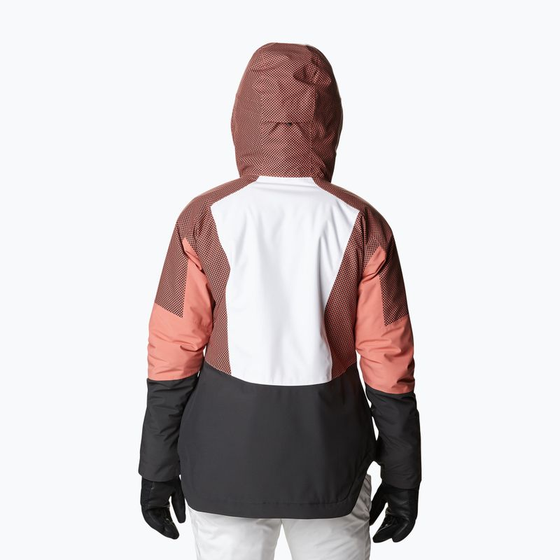 Куртка лижна жіноча Columbia Snow Slab Blackdot white/shark/dark coral 3