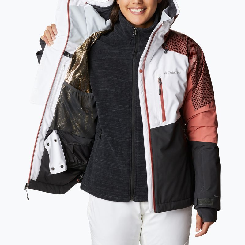 Куртка лижна жіноча Columbia Snow Slab Blackdot white/shark/dark coral 4