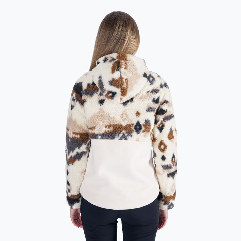 Кофта трекінгова жіноча Columbia Winter Pass Sherpa Hooded chalk rocky mt print/chalk 3