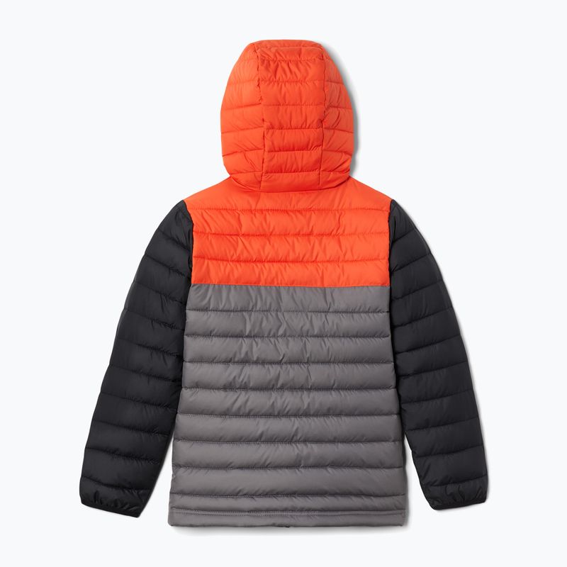 Пуховик дитячий Columbia Powder Lite Hooded city grey/red quartz/black 2