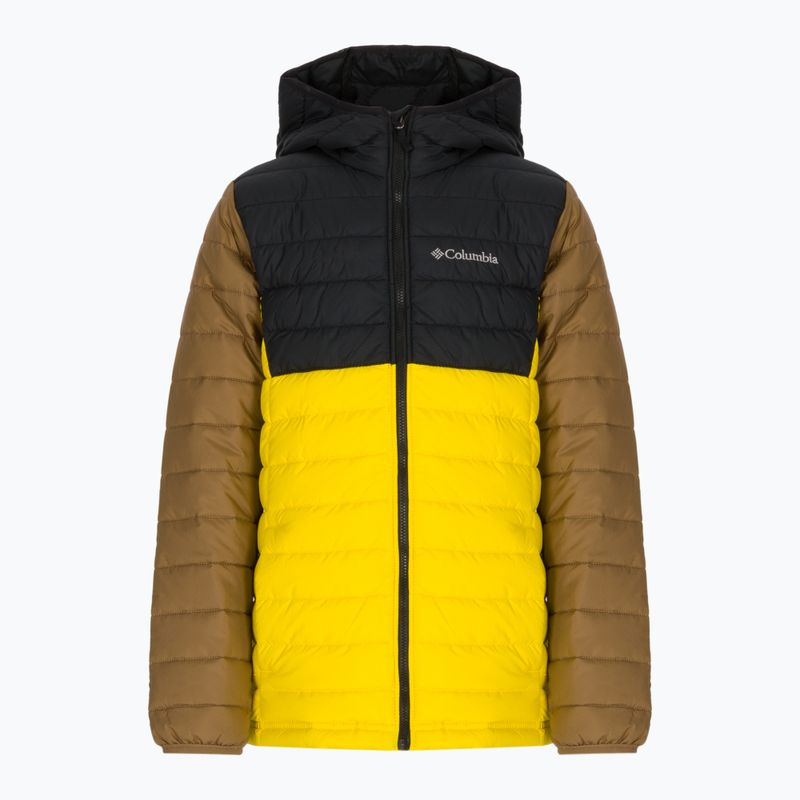 Пуховик дитячий Columbia Powder Lite Hooded laser lemon/black/delta