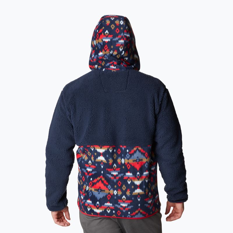 Кофта трекінгова чоловіча Columbia Backbowl Sherpa FZ Hoodie coll navy/coll navy rocky mtn print 2