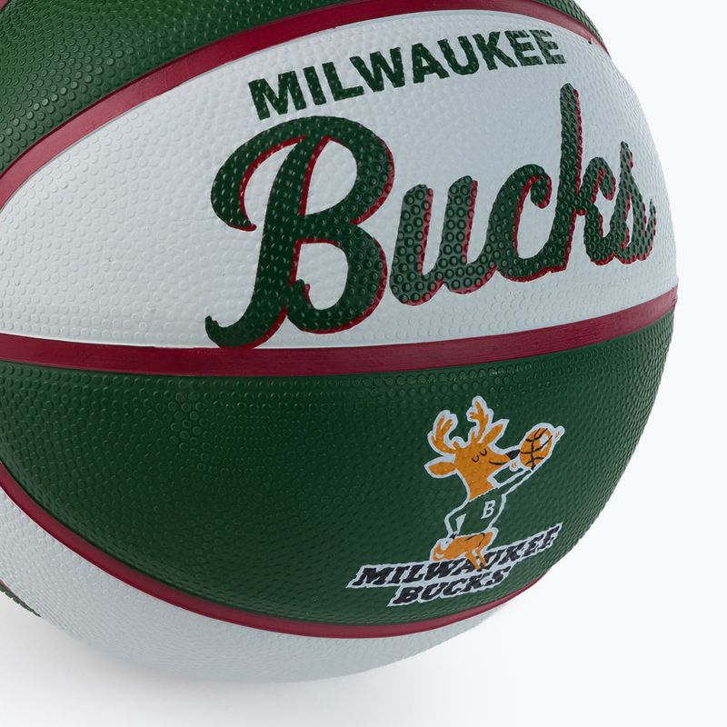 Міні м'яч баскетбольний  Wilson NBA Team Retro Mini Milwaukee Bucks WTB3200XBMIL розмір 3 3