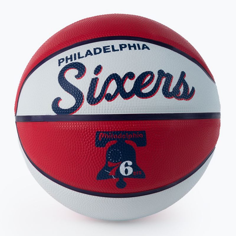 Міні м'яч баскетбольний  Wilson NBA Team Retro Mini Philadelphia 76ers WTB3200XBPHI розмір 3