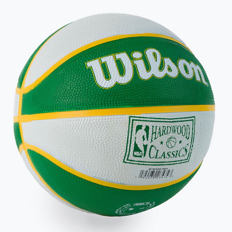 Міні м'яч баскетбольний  Wilson NBA Team Retro Mini Seattle SuperSonics WTB3200XBSEA розмір 3 2