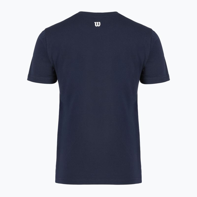 Жіноча тенісна футболка Wilson Team Graphic Script W класичний темно-синій шрифт 2