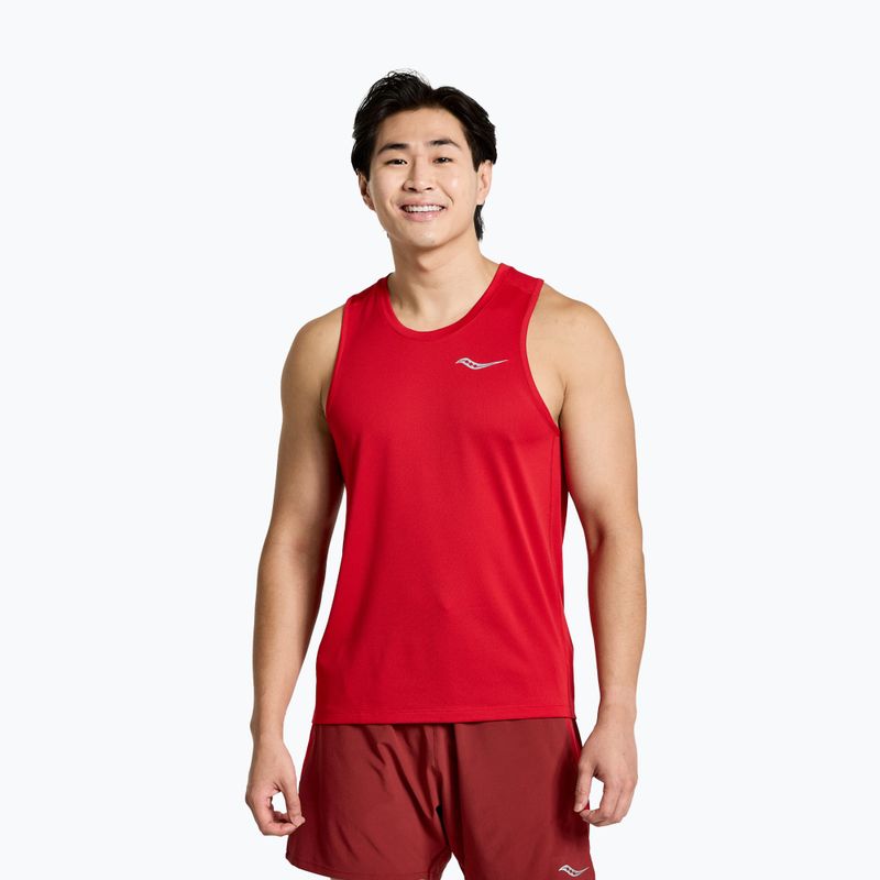 Футболка для бігу чоловіча Saucony Stopwatch Singlet червона SAM800277-PP