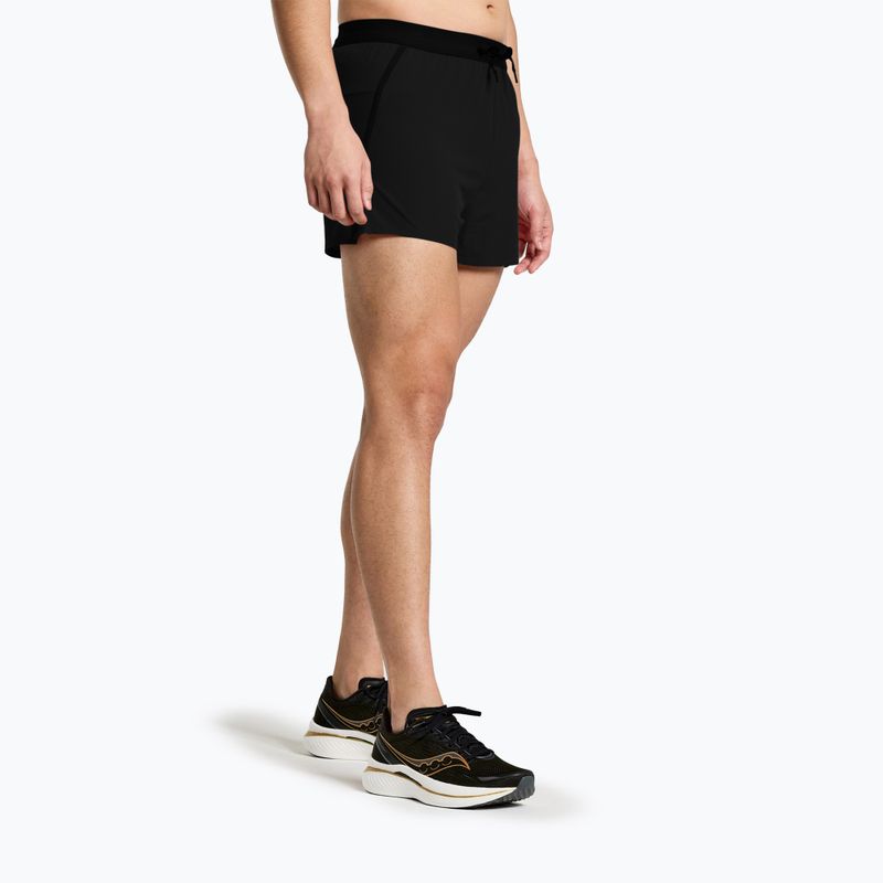 Чоловічі бігові шорти Saucony Outpace 3" чорні 3