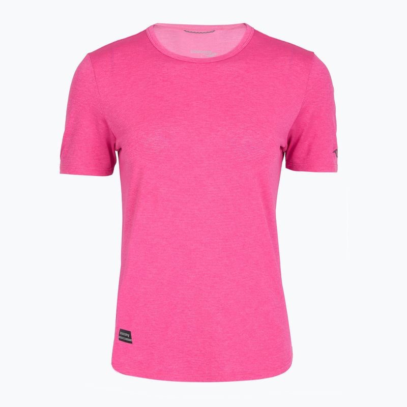Жіноча бігова футболка Saucony Stopwatch SS fuchsia heather