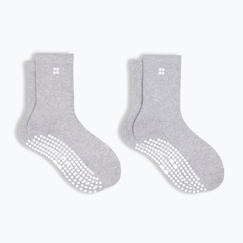 Шкарпетки жіночі Sweaty Betty Pilates Crew Gripper 2 pary light grey marl
