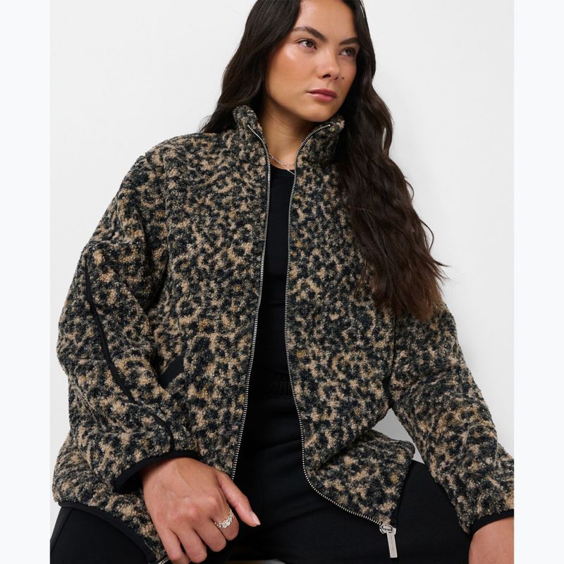 Кофта жіноча Sweaty Betty Plush Contrast Zip Up Fleece brown ink leopard print 4