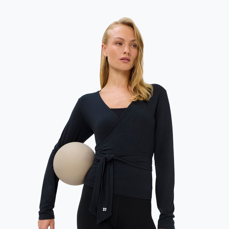 Лонгслів жіночий Sweaty Betty Soft Flow Studio Wear Your Way black