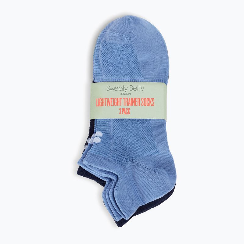 Шкарпетки жіночі Sweaty Betty Lightweight Trainer 3 pary fadedblue frenchnavy crea 2
