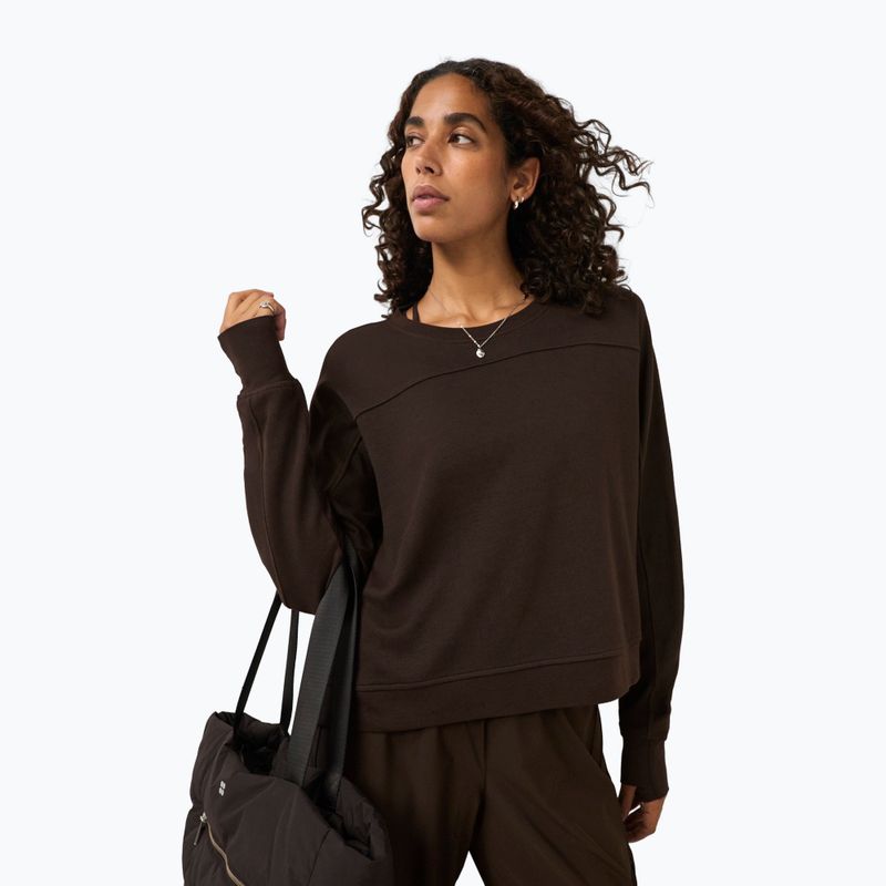 Кофта жіноча Sweaty Betty After Class Yoke Crop espresso brown