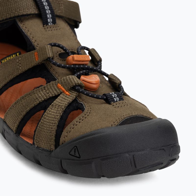 Сандалі підліткові KEEN Seacamp II CNX dark olive/gold flame 7