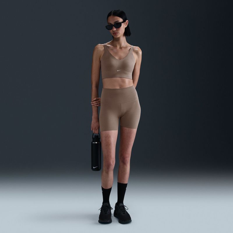 Бюстгальтер для тренувань Nike Alate Medium Support Longline mink brown/white 11