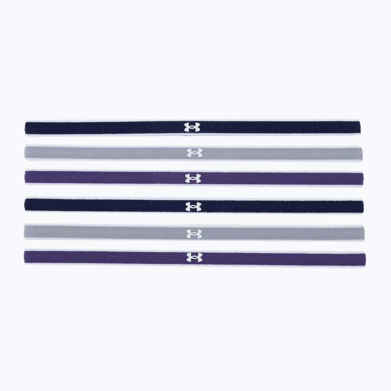 Пов'язки на голову Under Armour Ua Mini Headbands 0,4" 6шт. темно-сині-фіолетові-сірі 1286016-412 2