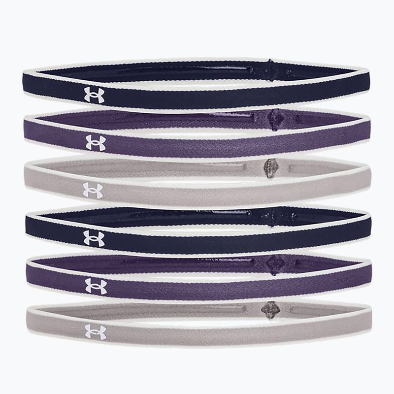 Пов'язки на голову Under Armour Ua Mini Headbands 0,4" 6шт. темно-сині-фіолетові-сірі 1286016-412 4