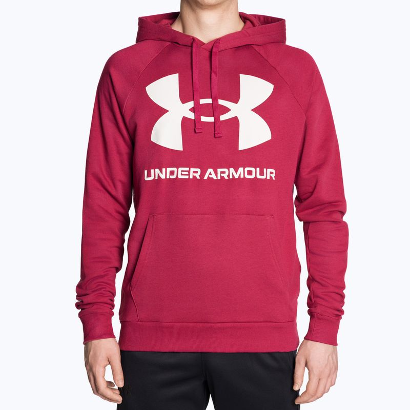 Кофта з капюшоном чоловіча Under Armour Rival Fleece Big Logo HD червоно-біла 1357093