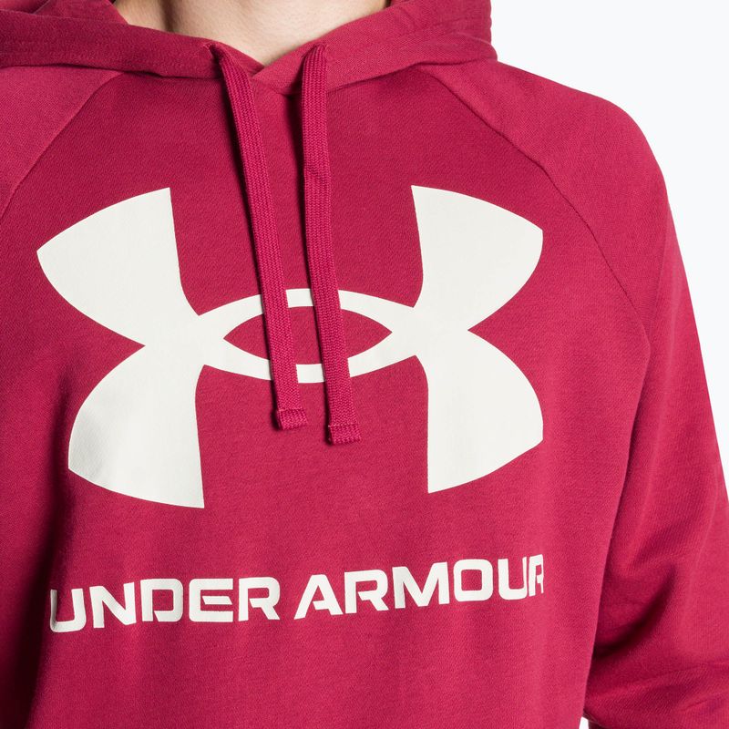 Кофта з капюшоном чоловіча Under Armour Rival Fleece Big Logo HD червоно-біла 1357093 3