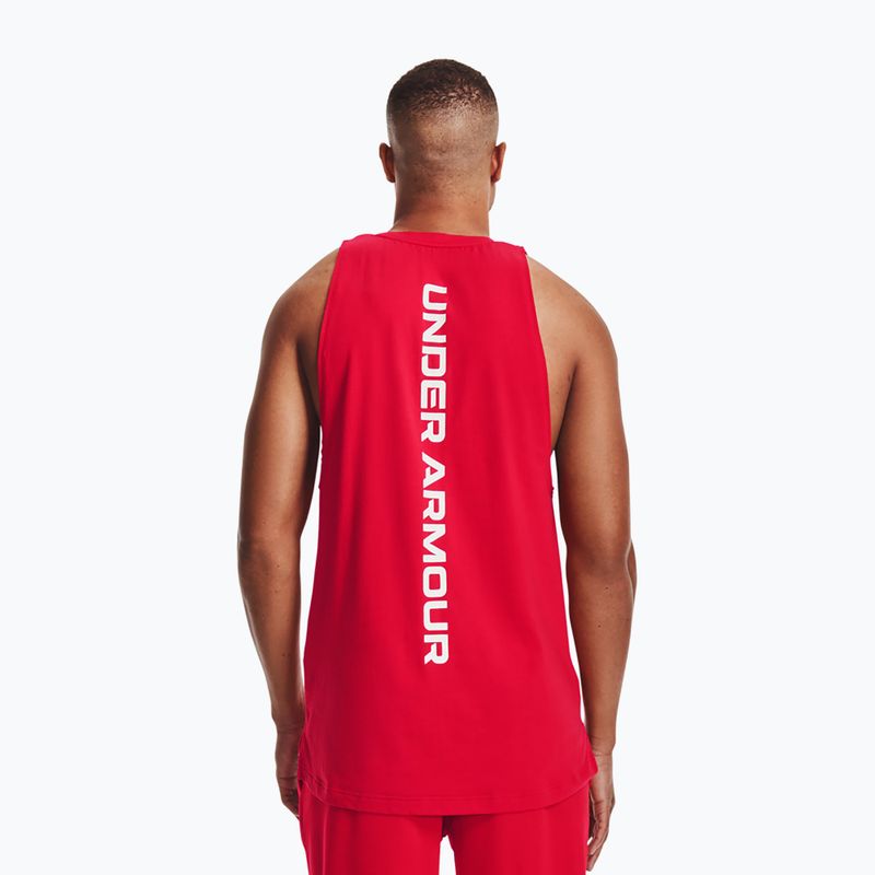 Футболка баскетбольна чоловіча Under Armour Baseline Cotton Tank 601 червона 1361901 3