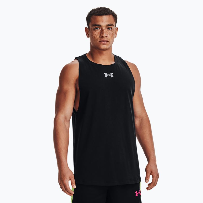 Футболка баскетбольна чоловіча Under Armour Baseline Cotton Tank 003 чорна 1361901