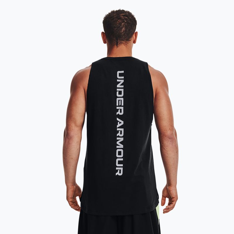 Футболка баскетбольна чоловіча Under Armour Baseline Cotton Tank 003 чорна 1361901 3