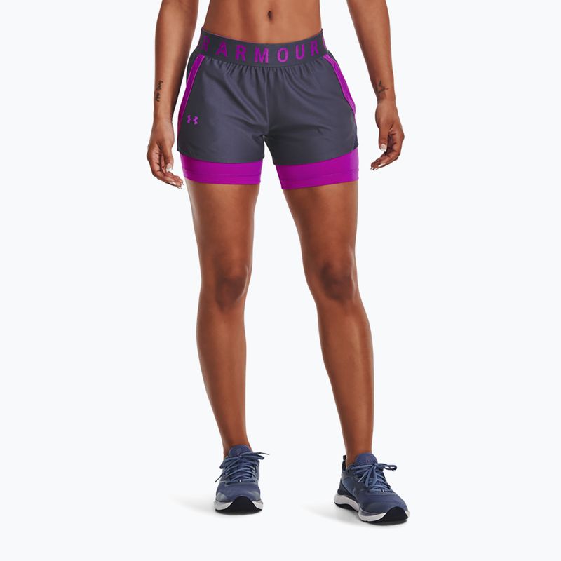 Шорти тренувальні 2-в-1 жіночі Under Armour Play Up синьо-фіолетові 1351981