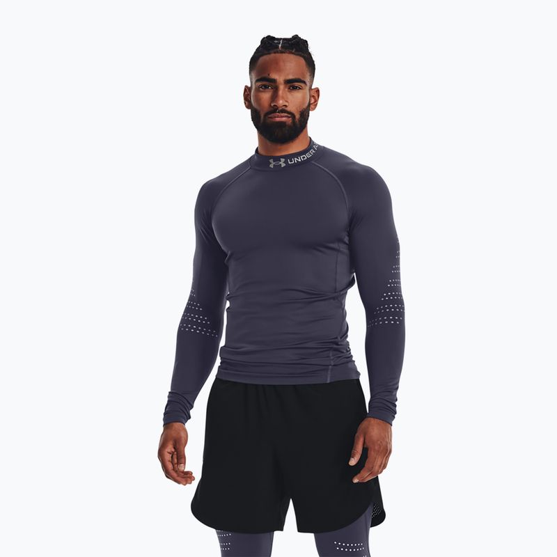 Футболка лонгслів чоловіча Under Armour Ua Cg Armour Novelty Mock сіра 1373828-558