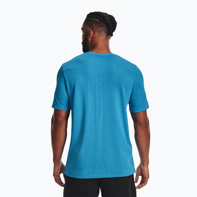 Футболка тренувальна чоловіча Under Armour UA Rush Seamless Geosport SS блакитна 1370441 2