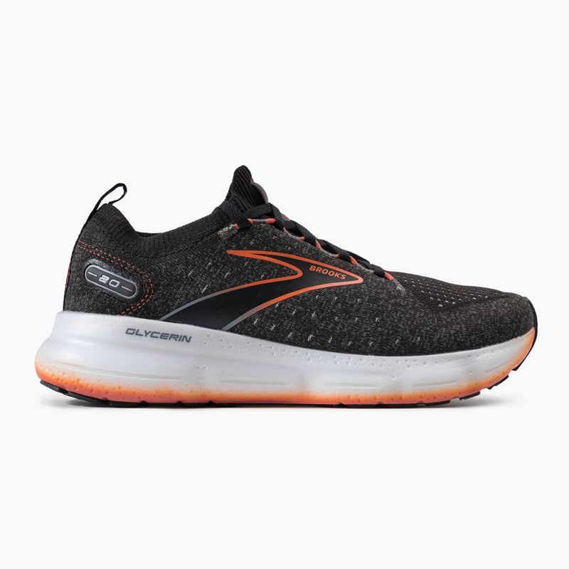 Кросівки для бігу чоловічі Brooks Glycerin StealthFit 20 black/blackened pearl/fiery red 2