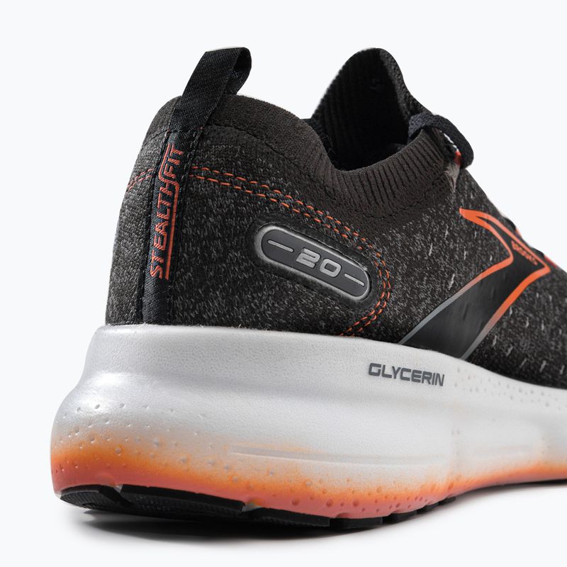 Кросівки для бігу чоловічі Brooks Glycerin StealthFit 20 black/blackened pearl/fiery red 9