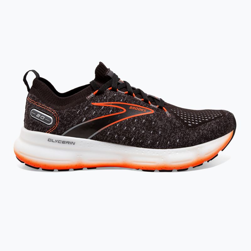 Кросівки для бігу чоловічі Brooks Glycerin StealthFit 20 black/blackened pearl/fiery red 10