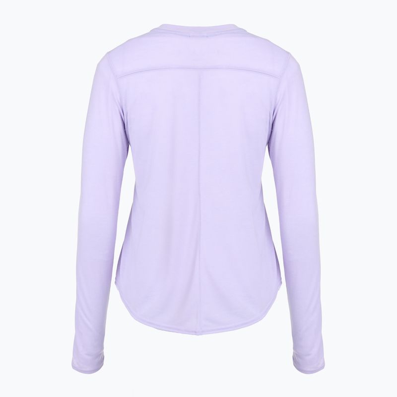Футболка для бігу жіноча Brooks Distance Graphic LS heather violet dash/stripe 2