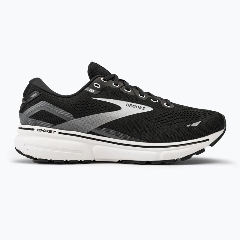 Кросівки для бігу чоловічі Brooks Ghost 15 black/blackened pearl/white 2