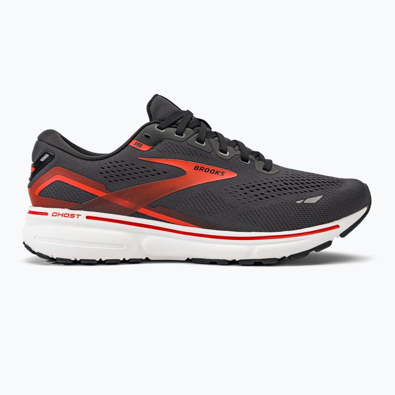 Кросівки для бігу чоловічі Brooks Ghost 15 ebony/black/spicy orange 2