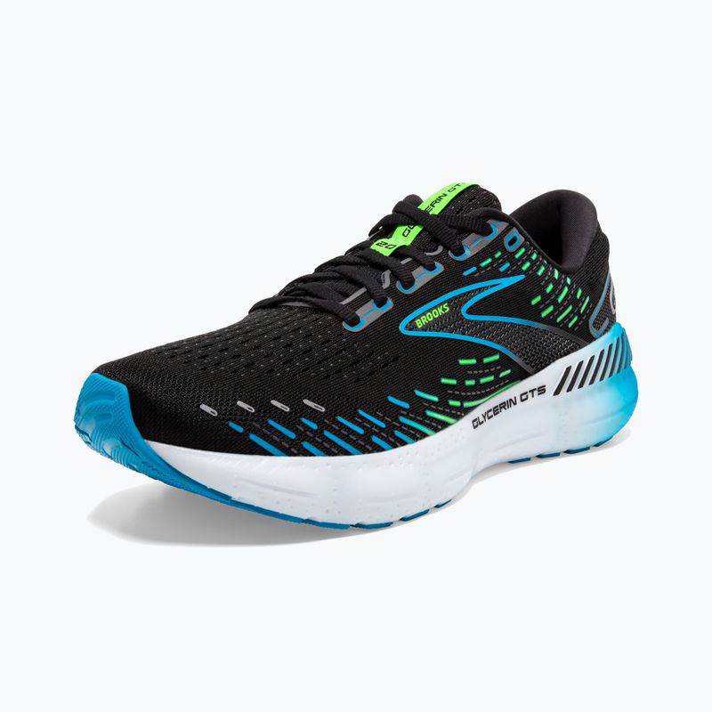 Кросівки для бігу чоловічі Brooks Glycerin GTS 20 black/hawaiian ocean/green 17