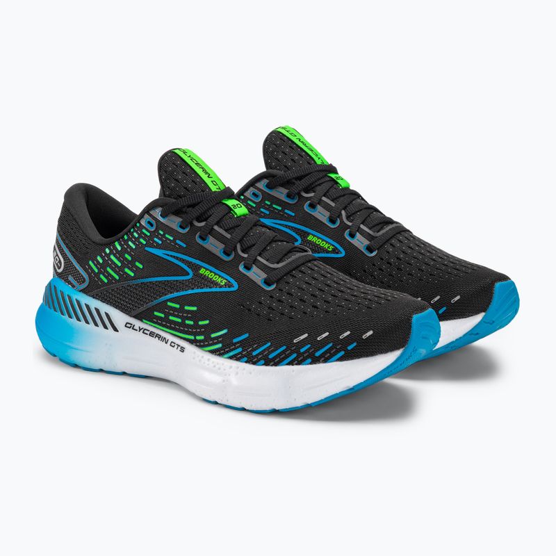 Кросівки для бігу чоловічі Brooks Glycerin GTS 20 black/hawaiian ocean/green 4