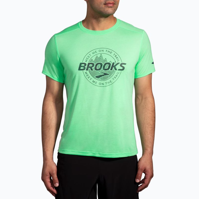 Чоловіча бігова сорочка Brooks Distance 3.0 hyper green/brooks trail