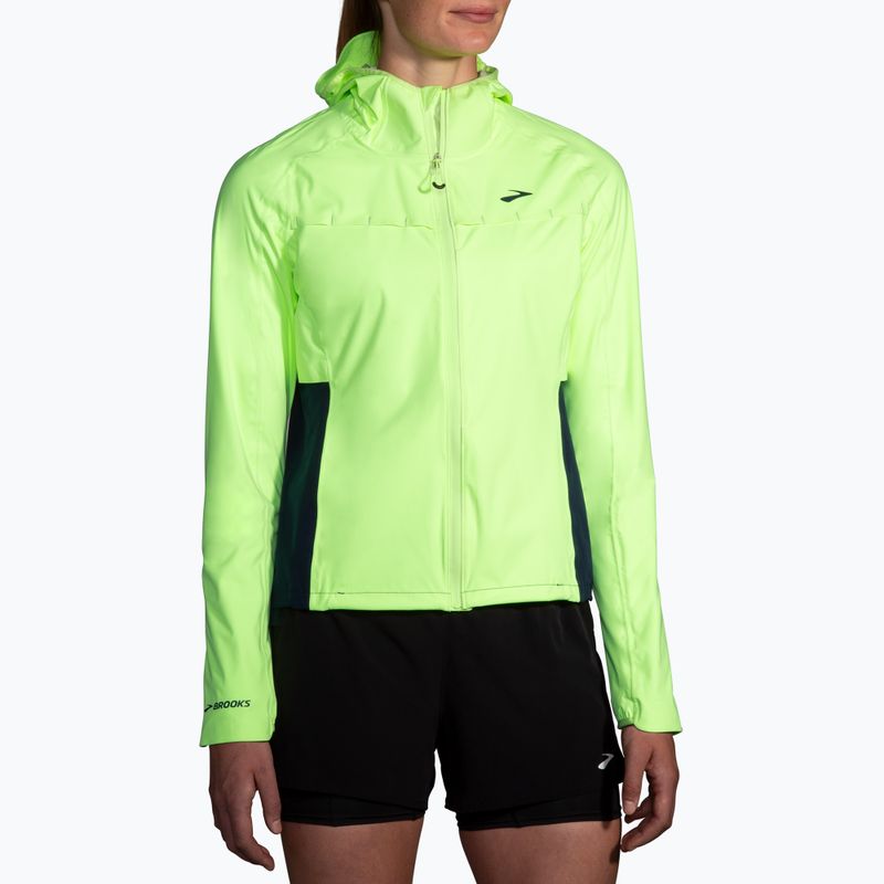 Куртка для бігу жіноча Brooks High Point Waterproof lime/navy