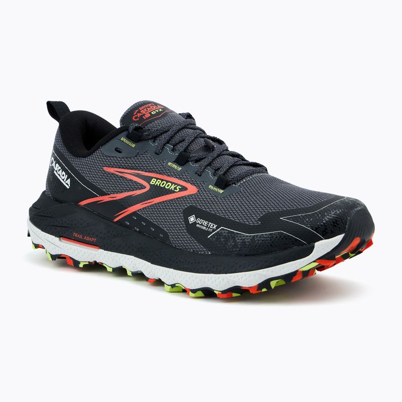 Кросівки для бігу чоловічі Brooks Cascadia 18 GTX blackened pearl/black/tomato