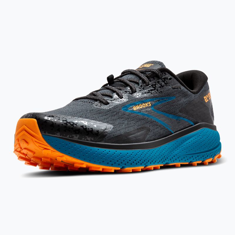 Кросівки для бігу чоловічі Brooks Divide 5 ebony/blue sapphire/orange 12