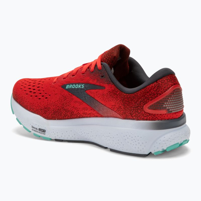 Кросівки для бігу чоловічі Brooks Ghost 16 fiery red/ebony/cockatoo 3