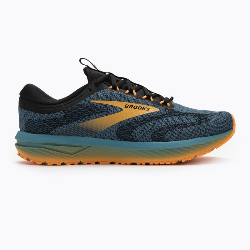 Кросівки для бігу чоловічі Brooks Revel 7 storm blue/black/orange pop 2