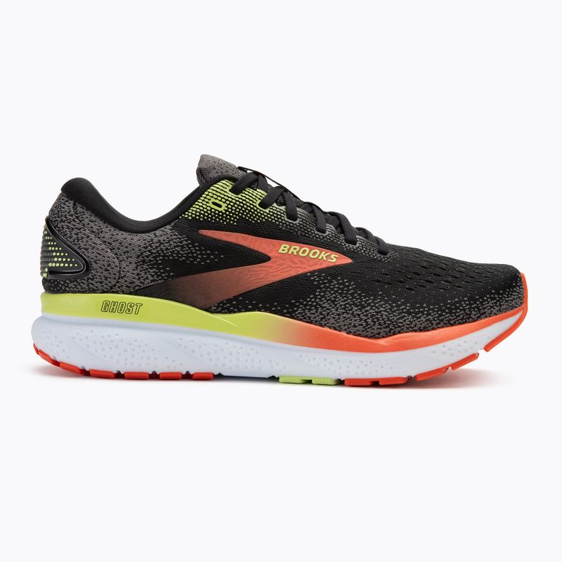 Кросівки для бігу чоловічі Brooks Ghost 16 wide fit black/mandarin red/green 2