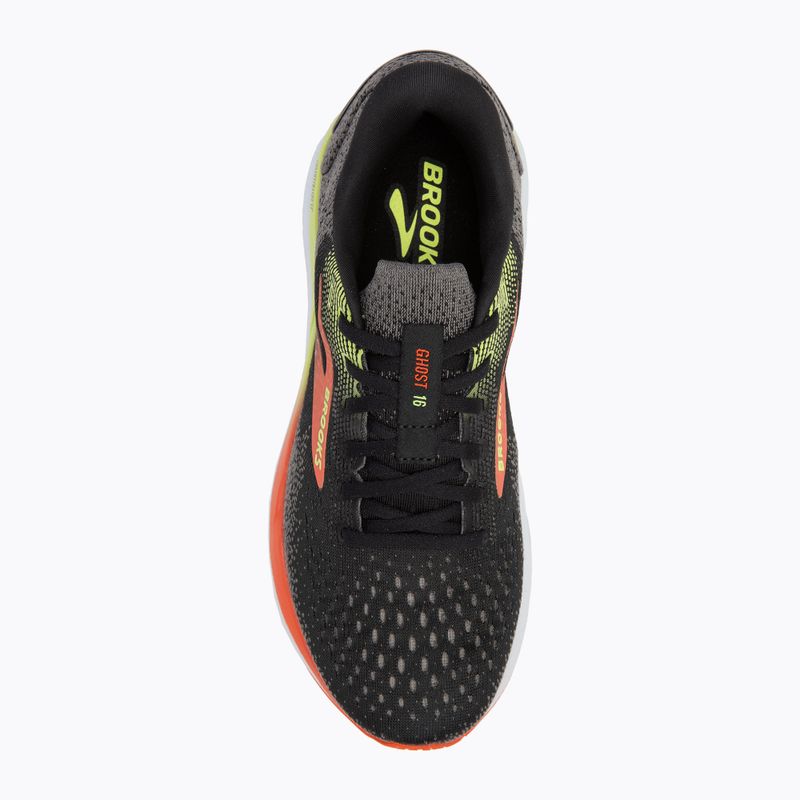 Кросівки для бігу чоловічі Brooks Ghost 16 wide fit black/mandarin red/green 5