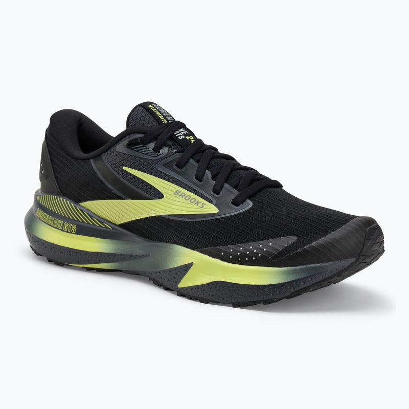 Кросівки для бігу чоловічі Brooks Adrenaline GTS 24 Weatherized black/ebony/new yellow