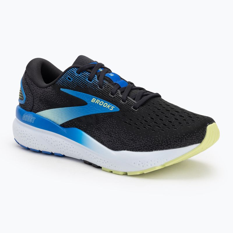 Кросівки для бігу чоловічі Brooks Ghost 16 black/cobalt/neo yellow