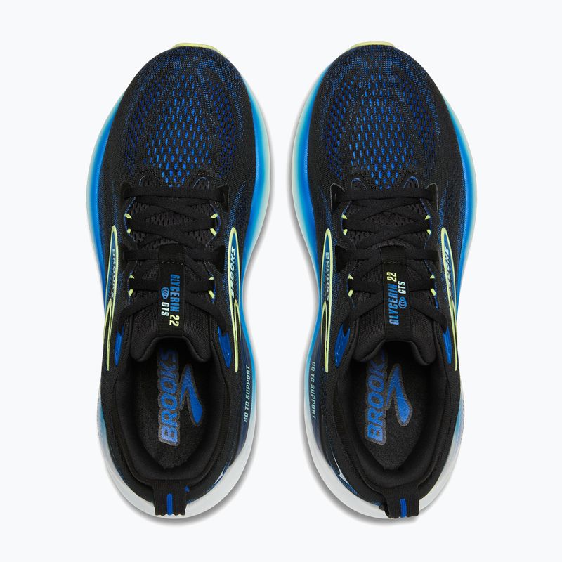 Кросівки для бігу чоловічі Brooks Glycerin GTS 22 black/cobalt/neo yellow 10