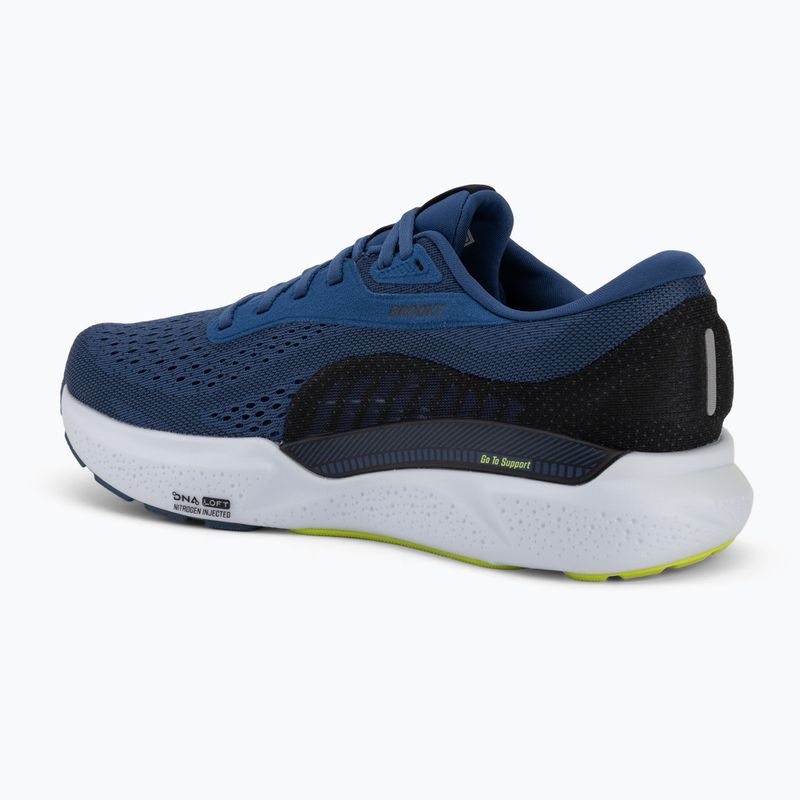 Кросівки для бігу чоловічі Brooks Adrenaline GTS 24 navy peony/black/acid lime 3